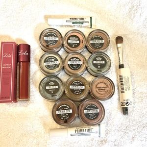 BareMinerals MAKEUP LOT EYE COLOR FACE & CHEEK PRIMER BRUSH Bare Escentuals NEW